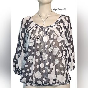 Polka Dot Women's Top - Black and White